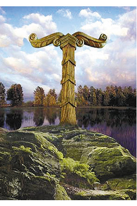 Darstellung der Irminsul, der Weltensäule der Germanen